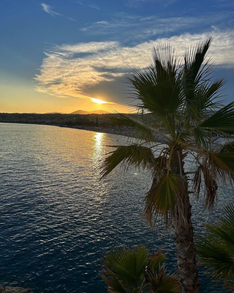 Sunset on the coast of Nice