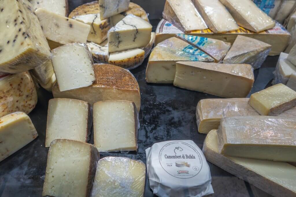 A selection of cheeses at Les Halles de Lyon Paul Bocuse