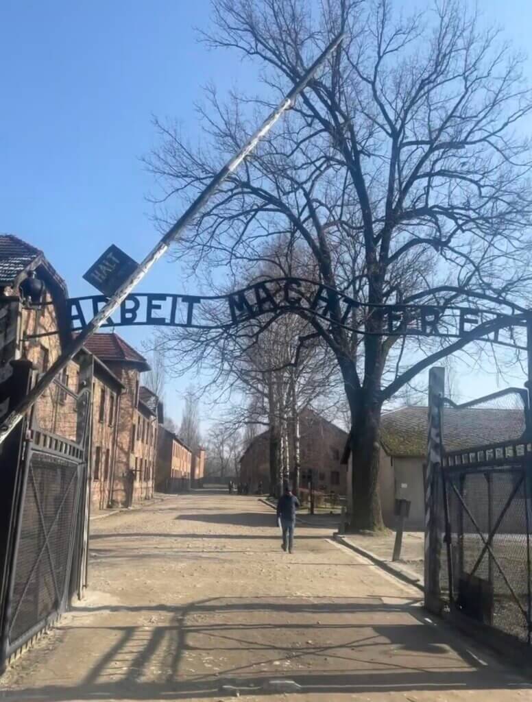 The gates at Auschwitz 